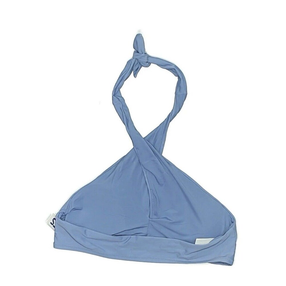 Aerie Women's Large Blue Halter Tie Swim Suit Top Bikini Top Padded NEW - Picture 3 of 3